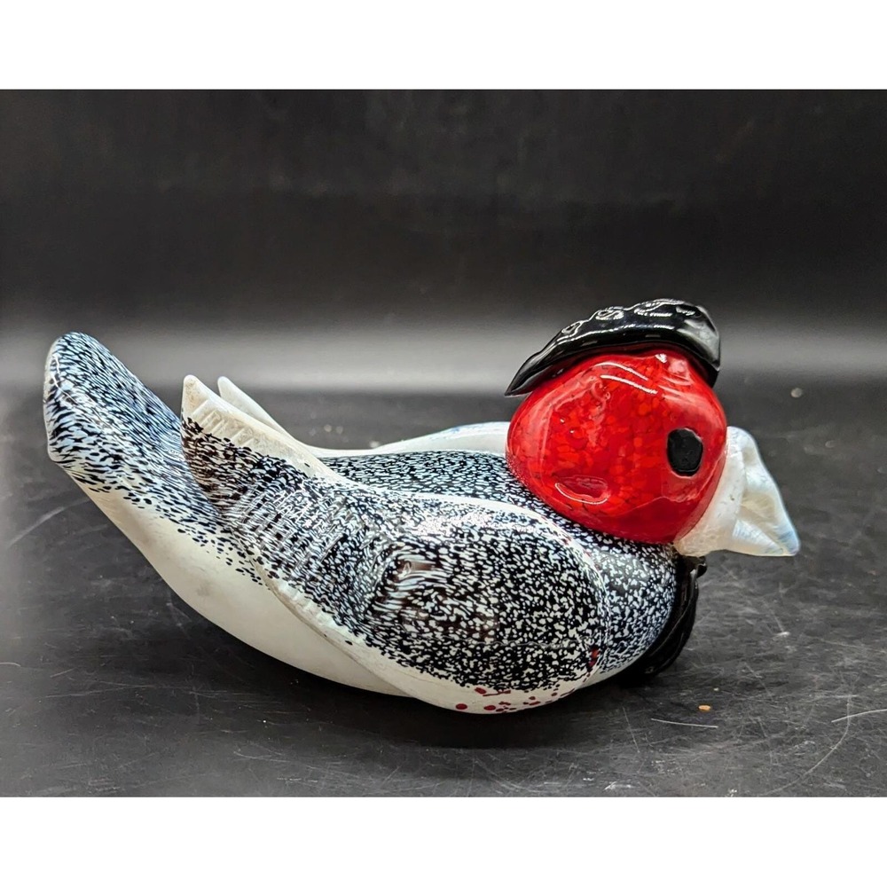 Vintage Handmade Art Glass Bird Sculpture Figurine 8"